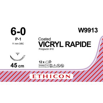 J&j - W9913 - Vicryl Rapide 6-0(P1)45cm W9913 (Cjx12)
