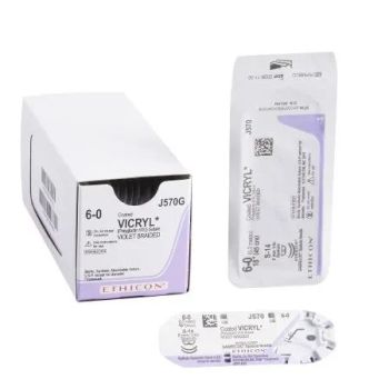 J&j - J570g - Vicryl 6 0(2 S14)45cm J570g