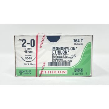 J&j - 164t - Ethilon Blk 2 0(Fs)45cm 164t